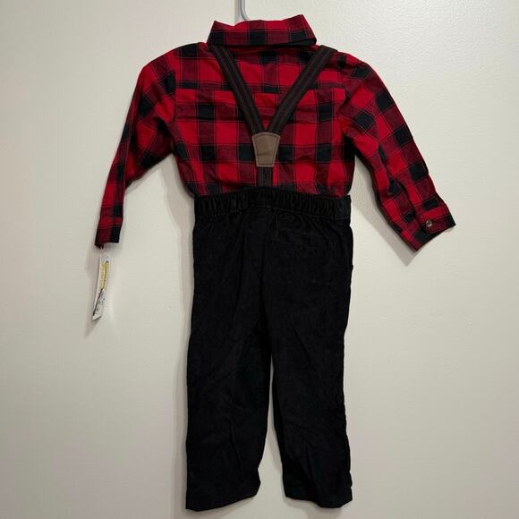 Carter’s 12 Month Boys Holiday Button Up Outfit - Picture 2 of 2